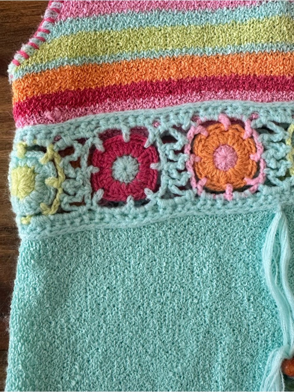 Deux par Deux Multicolor Crochet Knit Dress Size 3 - Picture 7 of 10